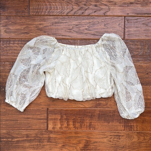 Zara Girls Shimmery Lace Crop Top, size 8 - Picture 1 of 7